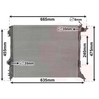 Radiateur, refroidissement du moteur VAN WEZEL 43012709