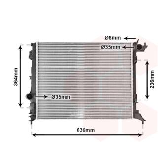 Radiateur, refroidissement du moteur VAN WEZEL OEM 214108607r