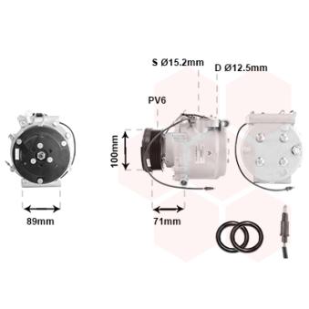 Compresseur, climatisation VAN WEZEL OEM 4635892 Compresseur, climatisation VAN WEZEL OEM 4635892