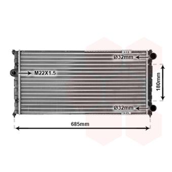 Radiateur, refroidissement du moteur VAN WEZEL OEM 6K0121253Q
