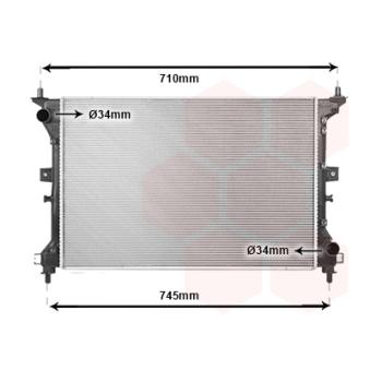 Radiateur, refroidissement du moteur VAN WEZEL 52012711