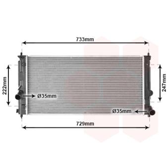 Radiateur, refroidissement du moteur VAN WEZEL 53002295