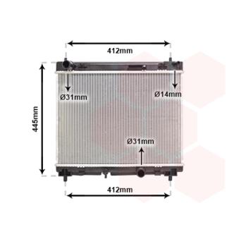Radiateur, refroidissement du moteur VAN WEZEL OEM 164000N050