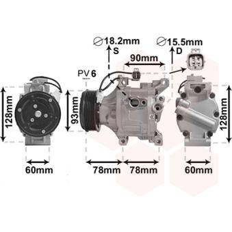 Compresseur, climatisation VAN WEZEL OEM 883201A481