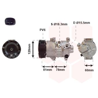 Compresseur, climatisation VAN WEZEL OEM 883100F010 Compresseur, climatisation VAN WEZEL OEM 883100F010