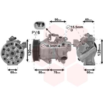 Compresseur, climatisation VAN WEZEL OEM 883100D211 Compresseur, climatisation VAN WEZEL OEM 883100D211