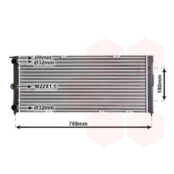 Radiateur, refroidissement du moteur VAN WEZEL [58002037]
