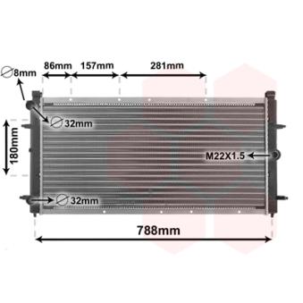 Radiateur, refroidissement du moteur VAN WEZEL [58002114]