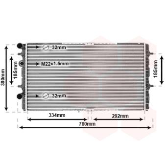 Radiateur, refroidissement du moteur VAN WEZEL OEM 6KO121253AG
