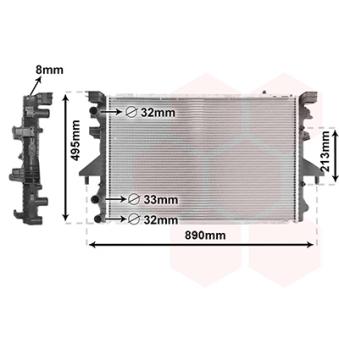 Radiateur, refroidissement du moteur VAN WEZEL OEM 7H0121253F