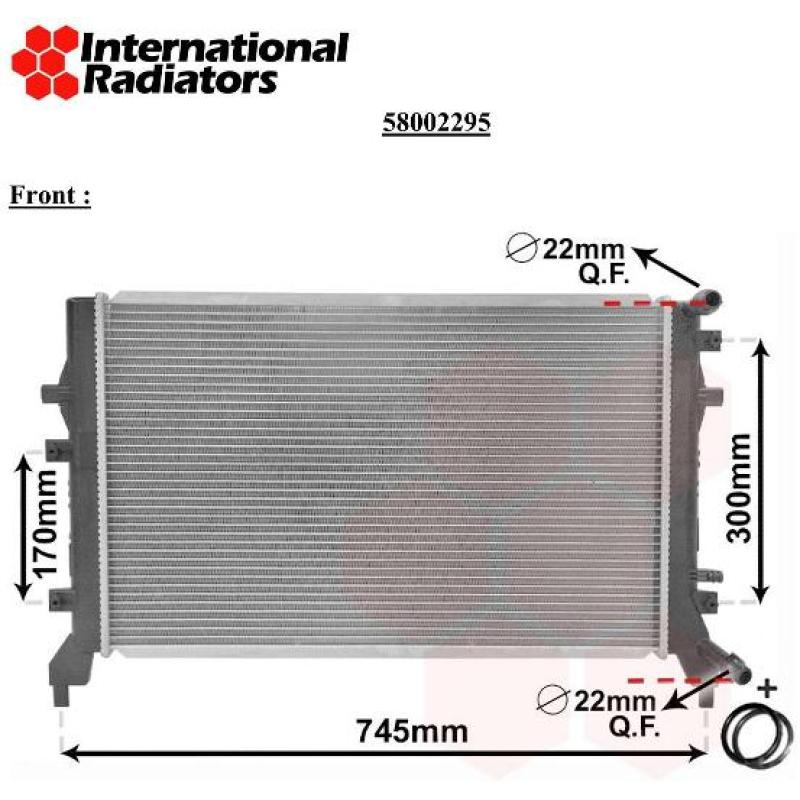 Radiateur, refroidissement du moteur VAN WEZEL 58002295 - Visuel 2