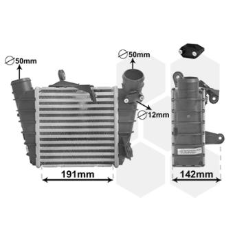Intercooler, échangeur VAN WEZEL OEM 6Q0145805A