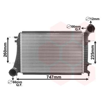 Intercooler, échangeur VAN WEZEL OEM 1K0145803R