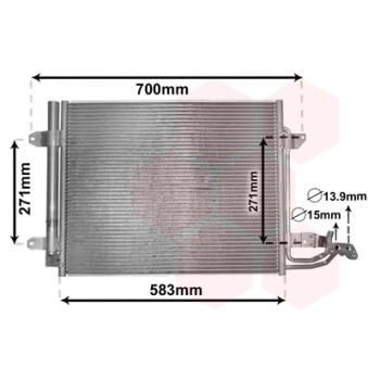 Condenseur, climatisation VAN WEZEL OEM 1T0820411B