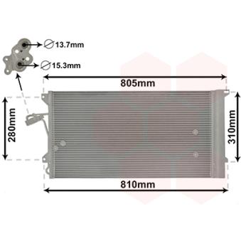 Condenseur, climatisation VAN WEZEL OEM 7L0820411E