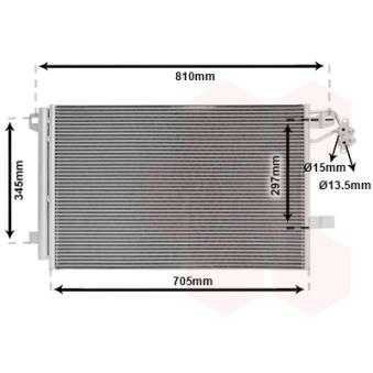 Condenseur, climatisation VAN WEZEL OEM 7E0820411C Condenseur, climatisation VAN WEZEL OEM 7E0820411C