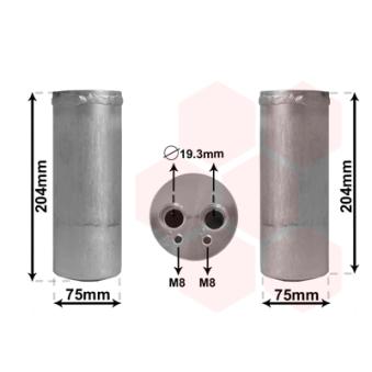 Filtre déshydratant, climatisation VAN WEZEL OEM 3B0820193