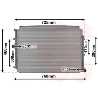 Radiateur, refroidissement du moteur VAN WEZEL OEM 5N0121253Q