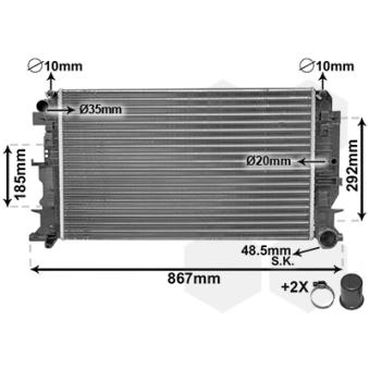 Radiateur, refroidissement du moteur VAN WEZEL OEM 2E0121253A