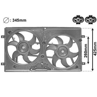 Ventilateur, refroidissement du moteur VAN WEZEL OEM 7D0959455K Ventilateur, refroidissement du moteur VAN WEZEL OEM 7D0959455K