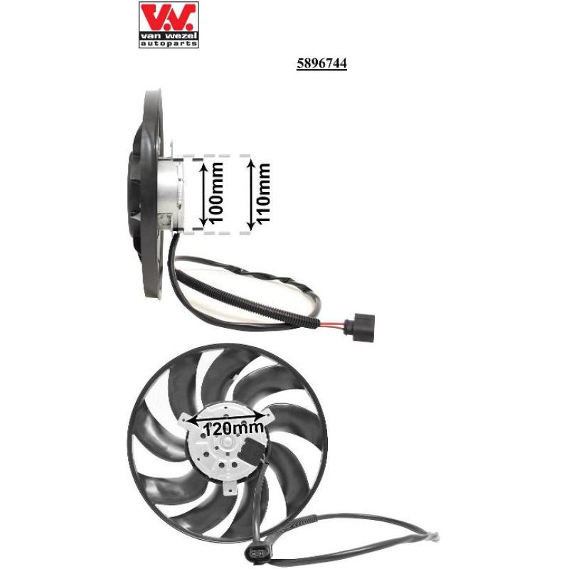 Ventilateur, refroidissement du moteur VAN WEZEL 5896744 - Visuel 1