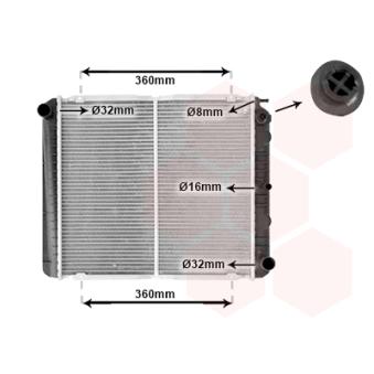 Radiateur, refroidissement du moteur VAN WEZEL OEM 8601124