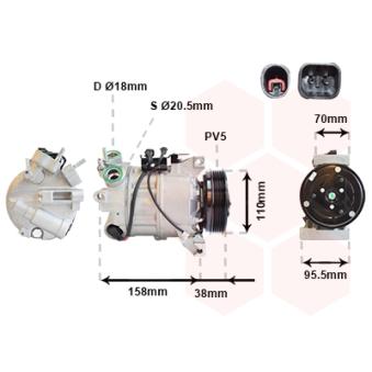 Compresseur, climatisation VAN WEZEL OEM 1453378 Compresseur, climatisation VAN WEZEL OEM 1453378