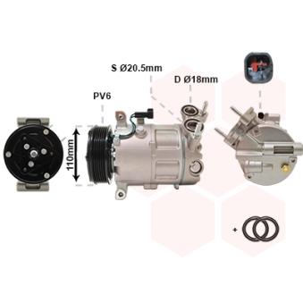 Compresseur, climatisation VAN WEZEL OEM 1684906