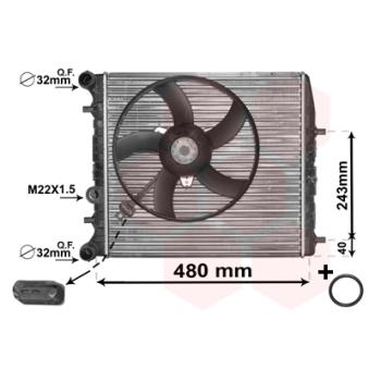 Radiateur, refroidissement du moteur VAN WEZEL OEM 6Q0121201HA