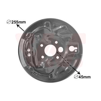 Tole de recouvrement, tambour de frein arrière gauche VAN WEZEL [7620373]