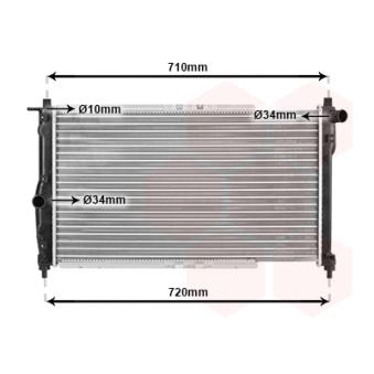 Radiateur, refroidissement du moteur VAN WEZEL [81002009]