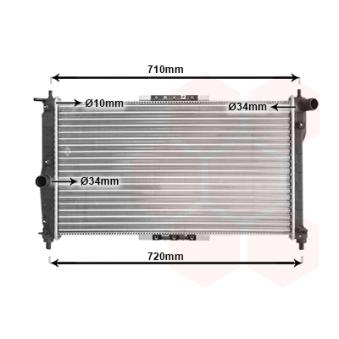 Radiateur, refroidissement du moteur VAN WEZEL OEM 96351102