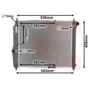 Radiateur, refroidissement du moteur VAN WEZEL OEM 96443475