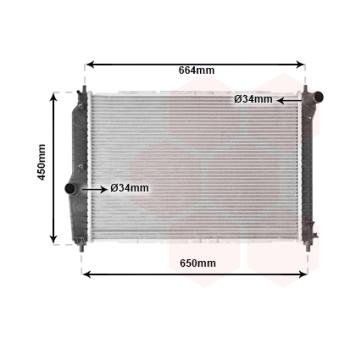 Radiateur, refroidissement du moteur VAN WEZEL OEM 96817344 Radiateur, refroidissement du moteur VAN WEZEL OEM 96817344