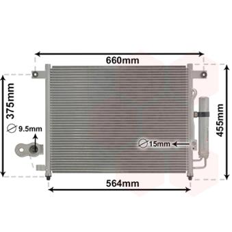 Condenseur, climatisation VAN WEZEL OEM 96539634