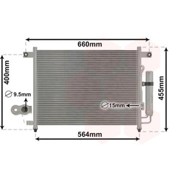 Condenseur, climatisation VAN WEZEL OEM 96834083