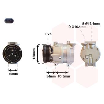 Compresseur, climatisation VAN WEZEL OEM 96539388