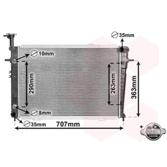 Radiateur, refroidissement du moteur VAN WEZEL [82002127]