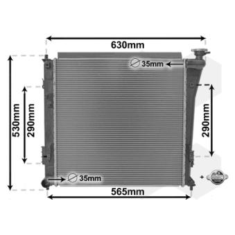 Radiateur, refroidissement du moteur VAN WEZEL OEM 253103Z050