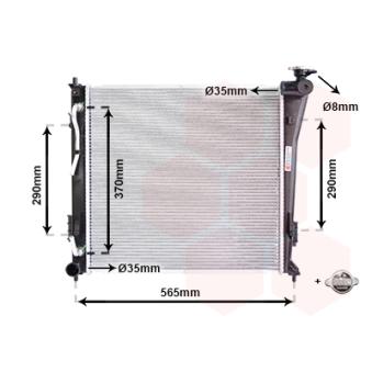 Radiateur, refroidissement du moteur VAN WEZEL OEM 253103Z100