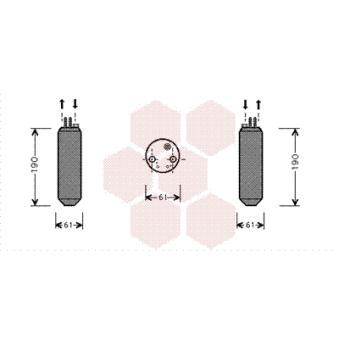 Filtre déshydratant, climatisation VAN WEZEL OEM 9780102000