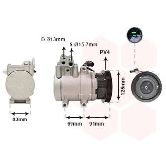Compresseur, climatisation VAN WEZEL OEM 977012D000 Compresseur, climatisation VAN WEZEL OEM 977012D000