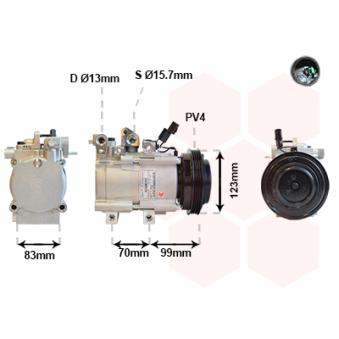 Compresseur, climatisation VAN WEZEL OEM 977013A581