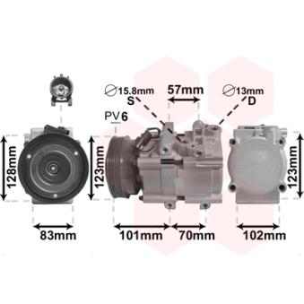 Compresseur, climatisation VAN WEZEL OEM 977012E200