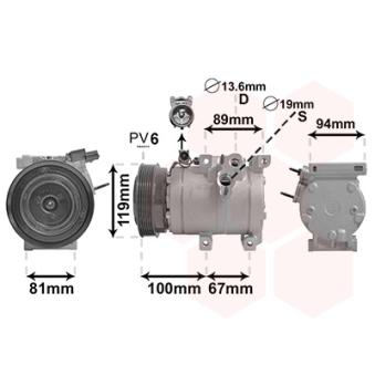 Compresseur, climatisation VAN WEZEL OEM 977012B450
