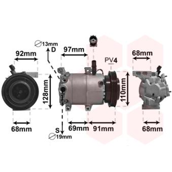 Compresseur, climatisation VAN WEZEL OEM 977011E100 Compresseur, climatisation VAN WEZEL OEM 977011E100