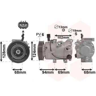 Compresseur, climatisation VAN WEZEL OEM 97701A5501