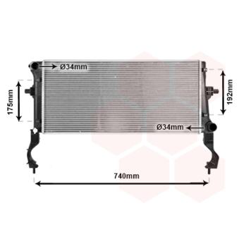 Radiateur, refroidissement du moteur VAN WEZEL [82012738]