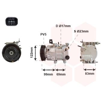 Compresseur, climatisation VAN WEZEL OEM 97701D7100