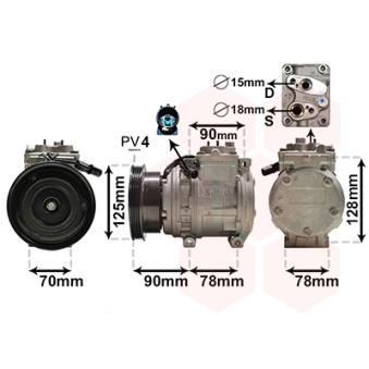 Compresseur, climatisation VAN WEZEL OEM 0K30C61450C
